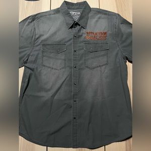 Affliction Button Up Short leave Shirt!